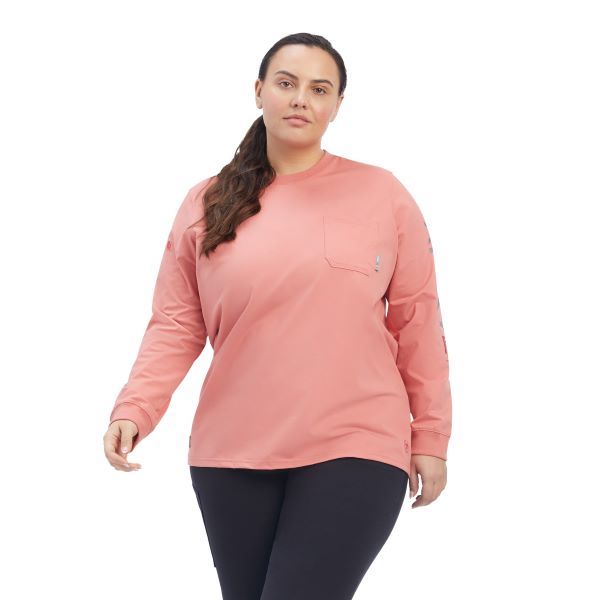 Le Bos Ariat Faded Rose FR Stretch Logo Women's Longsleeve T-Shirt 10041406