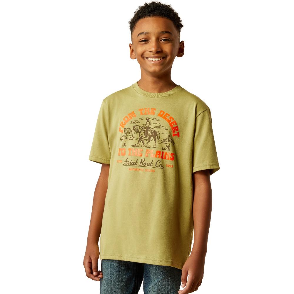 le bos Ariat Green Desert to the Plains Boys' Short Sleeve T-Shirt 10054750