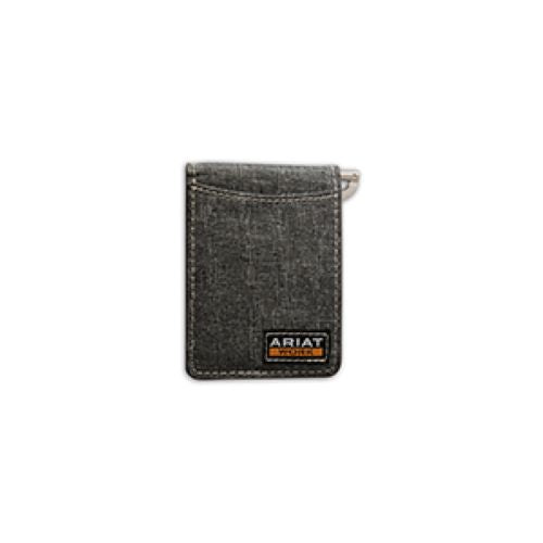le bos Ariat Grey Bifold Money Clip Style Men's Work Wallet A3402706