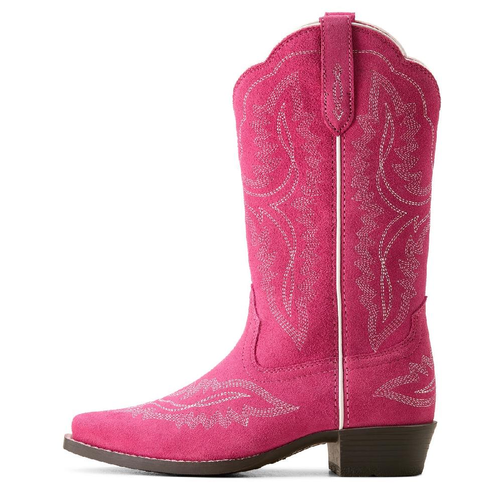 Le Bos Ariat Haute Pink Suede Casanova Girl's Snip Toe Western Boots 10053780