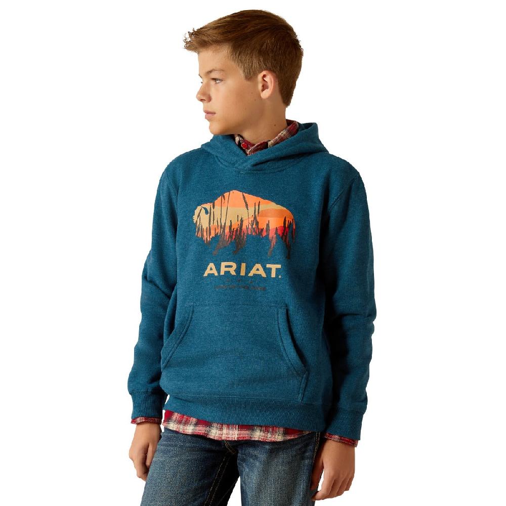 le bos Ariat Hydra Heather Bison Plains Kids Hoodie 10052394