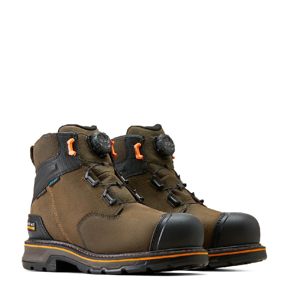 Le Bos Ariat Iron Coffee Stump Jumper Men's 6 Inch BOA Waterproof Composite Toe Work Boots 10048060