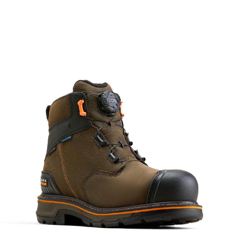 le bos Ariat Iron Coffee Stump Jumper Men's 6 inch BOA Waterproof Composite Toe Work Boots 10048060