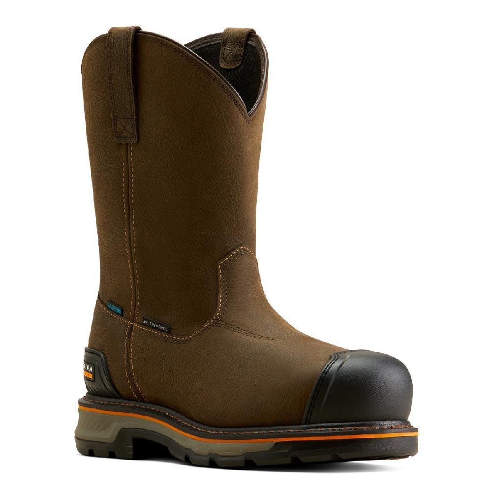 le bos Ariat Iron Coffee Stump Jumper Men's Pull-On BOA Waterproof Composite Toe Work Boot 10048061