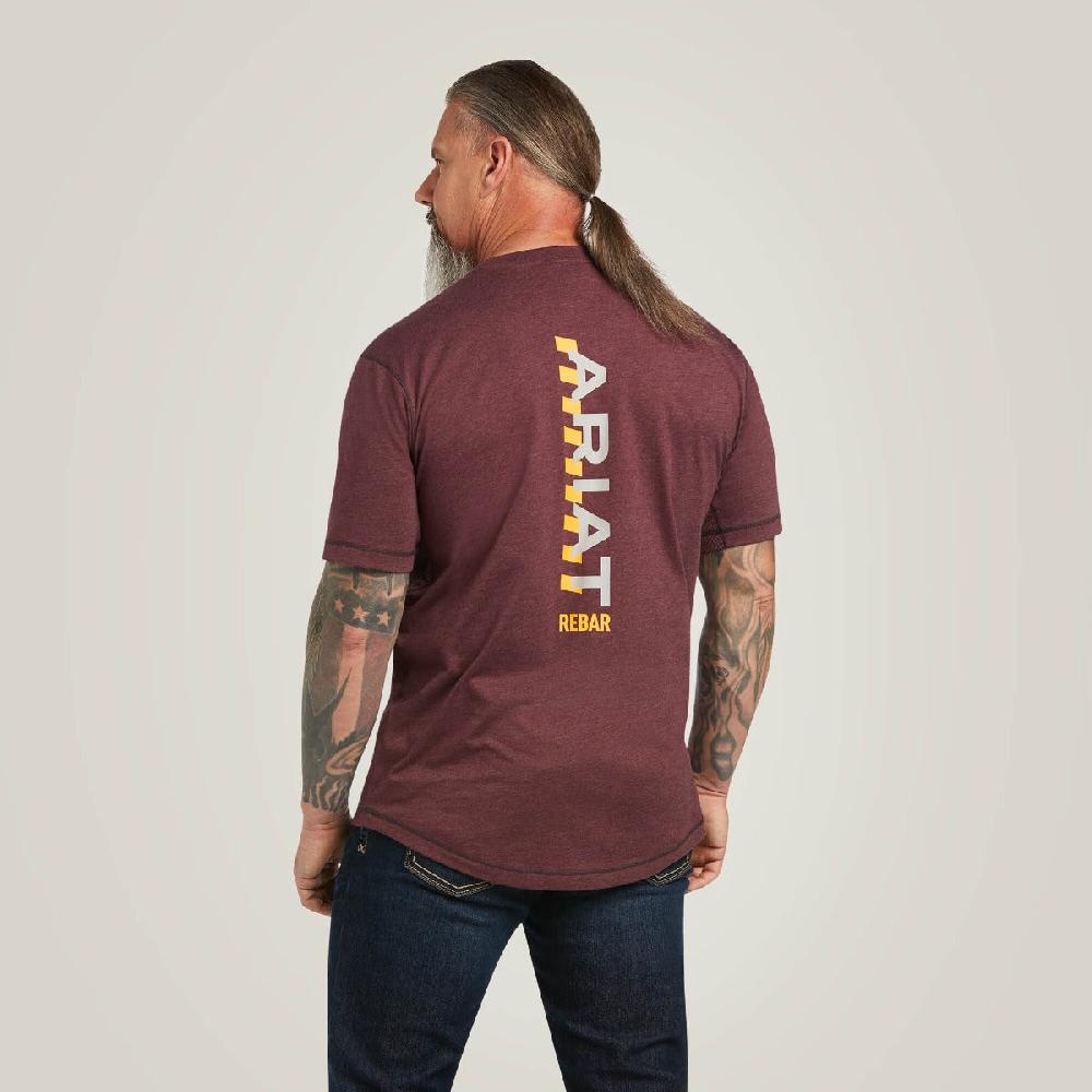 Le Bos Ariat Malbec Heather Rebar Workman Logo Men's Short Sleeve T-Shirt 10039487