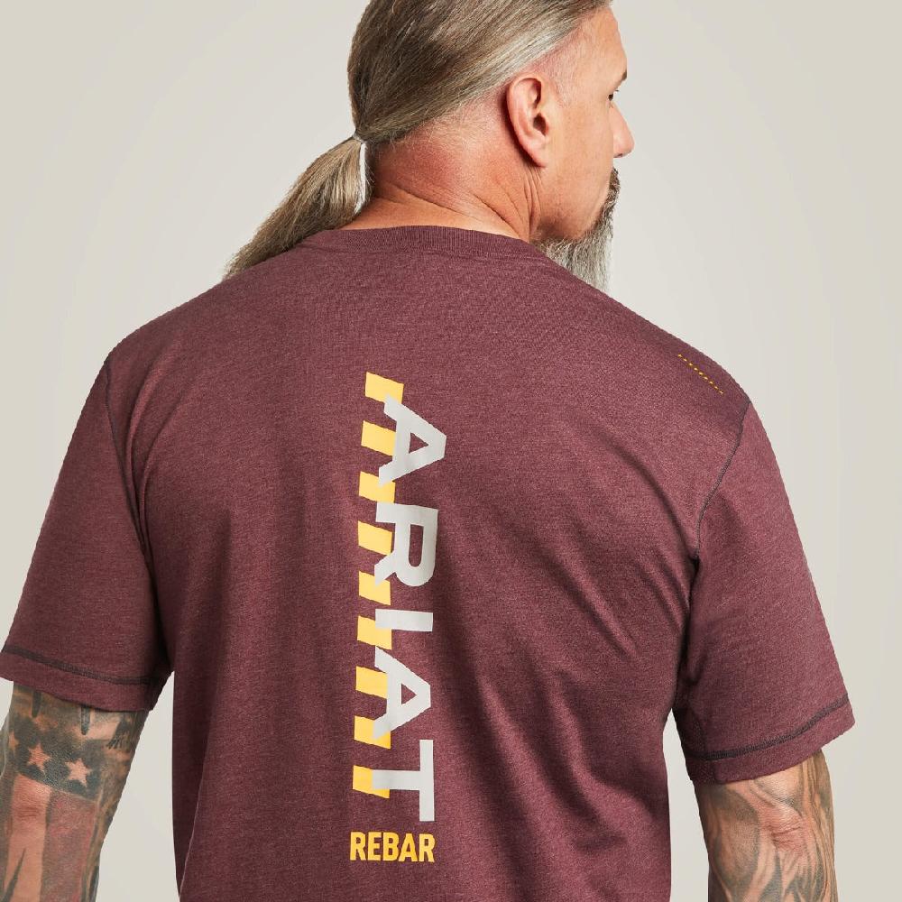 le bos Ariat Malbec Heather Rebar Workman Logo Men's Short Sleeve T-Shirt 10039487
