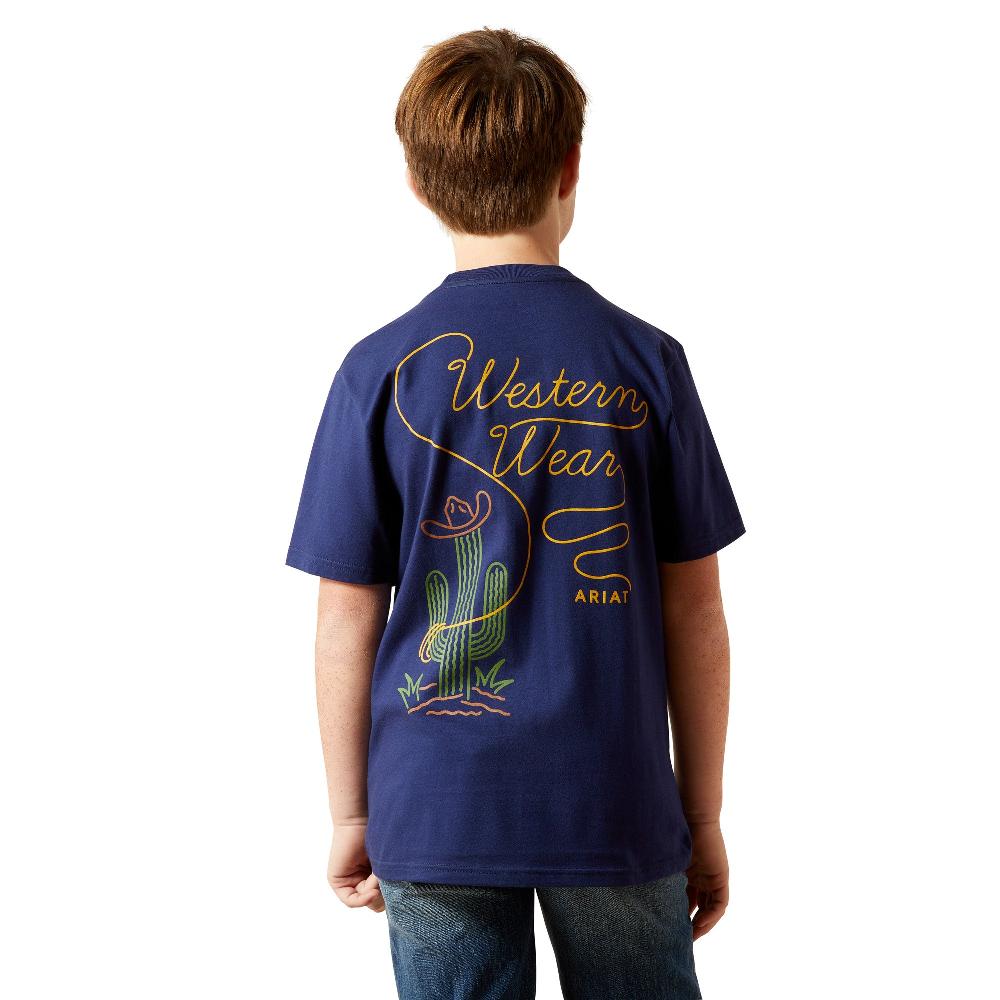 le bos Ariat Medieval Blue Neon Cactus Boys' T-Shirt 10065977
