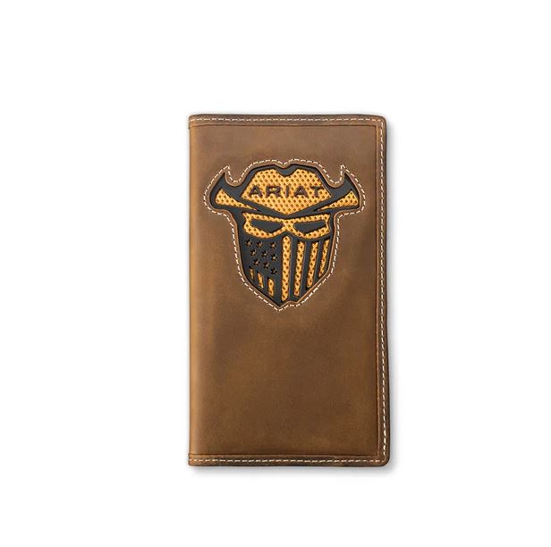 le bos Ariat Medium Brown Men's Checkbook Style Work Wallet A3400644