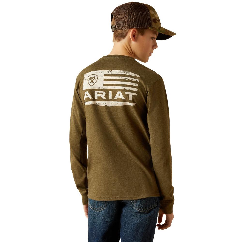 le bos Ariat Military Heather Boarded LOTF Hex Kids Long Sleeve T-Shirt 10054007