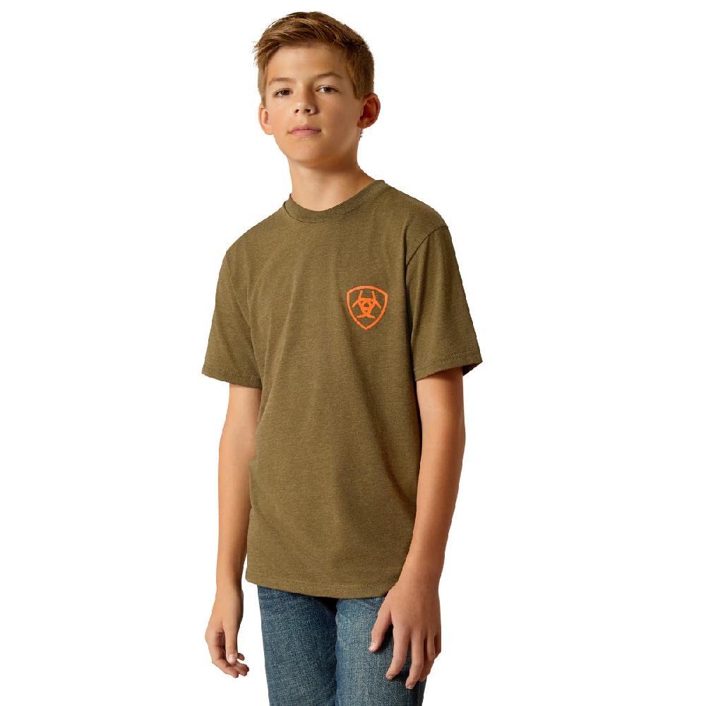 Le Bos Ariat Military Heather Kids Ariat Grain Flag Short Sleeve T-Shirt 10052579