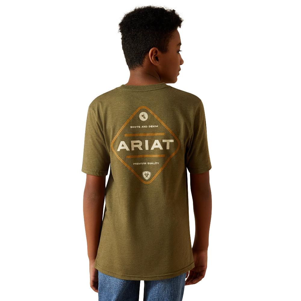 le bos Ariat Military Heather Roped Diamond Boys' T-Shirt 10062410