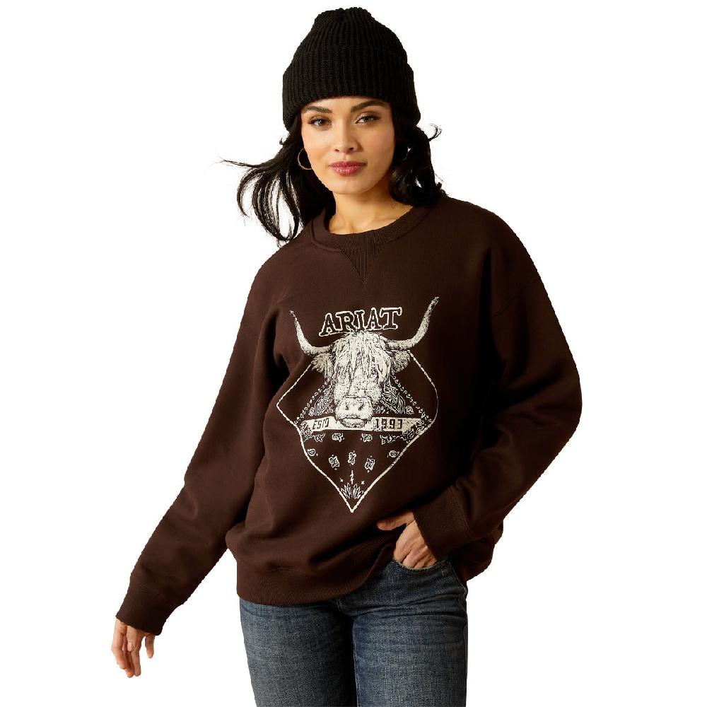 le bos Ariat Mole Taurus Oversized Women's Crew Sweatshirt 10053960