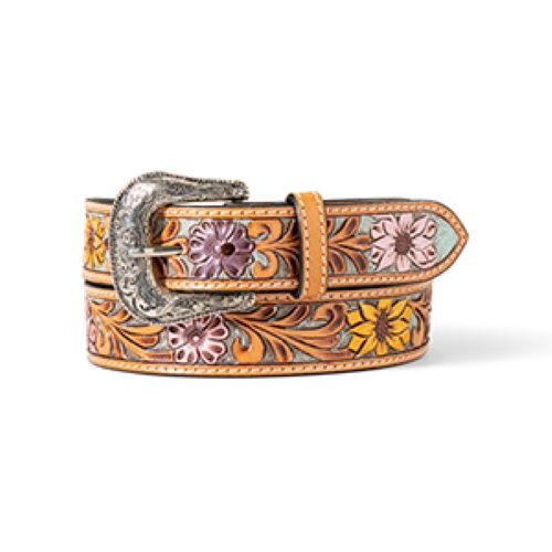 le bos Ariat Multi Colored Ladies Belt with Antique Silver Buckle A1566197