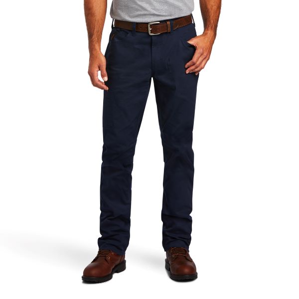 le bos Ariat Navy Rebar M4 Low Rise DuraStretch Made Touch Mens Stackable Straight Leg Pants 10041084