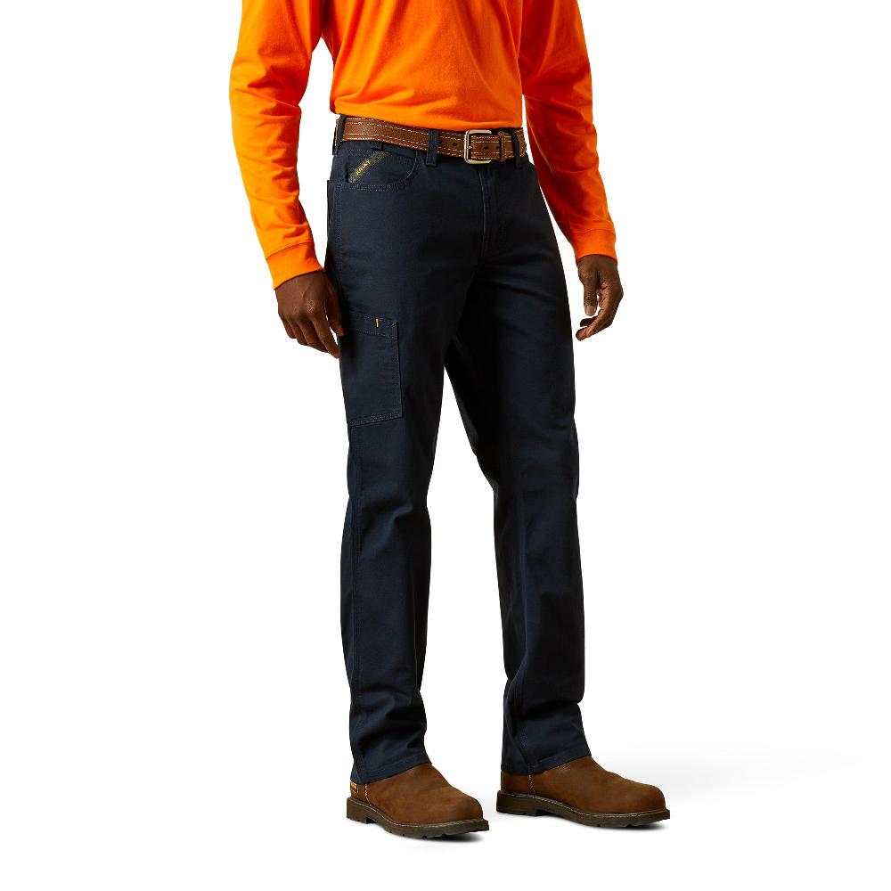 le bos Ariat Navy Rebar M4 Low Rise DuraStretch Made Touch Stackable Straight Leg Men's Pants 10063785
