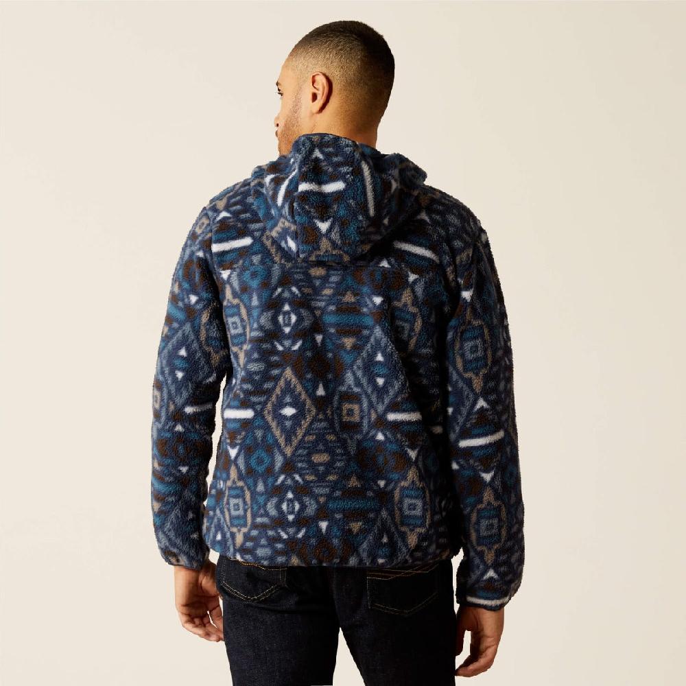 Le Bos Ariat Navy Southwest Polar Beach Fleece Men's Hoodie 10052996