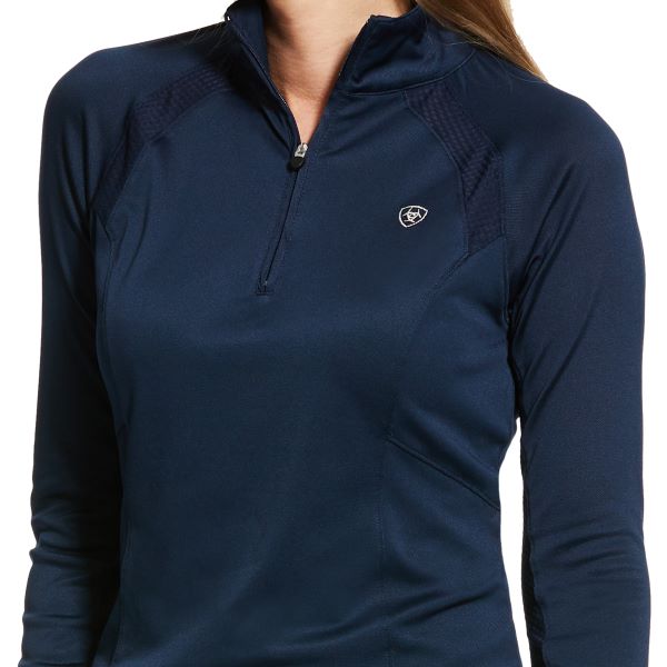 Le Bos Ariat Navy Sunstopper 2.0 Quarter Zip Baselayer 10030464