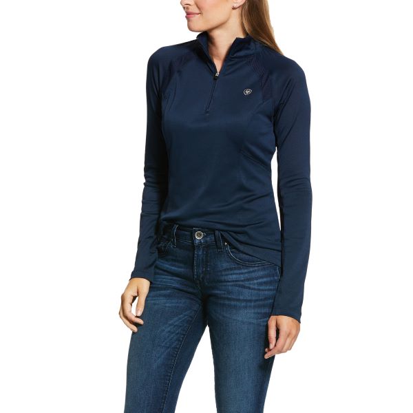 le bos Ariat Navy Sunstopper 2.0 Quarter Zip Baselayer 10030464