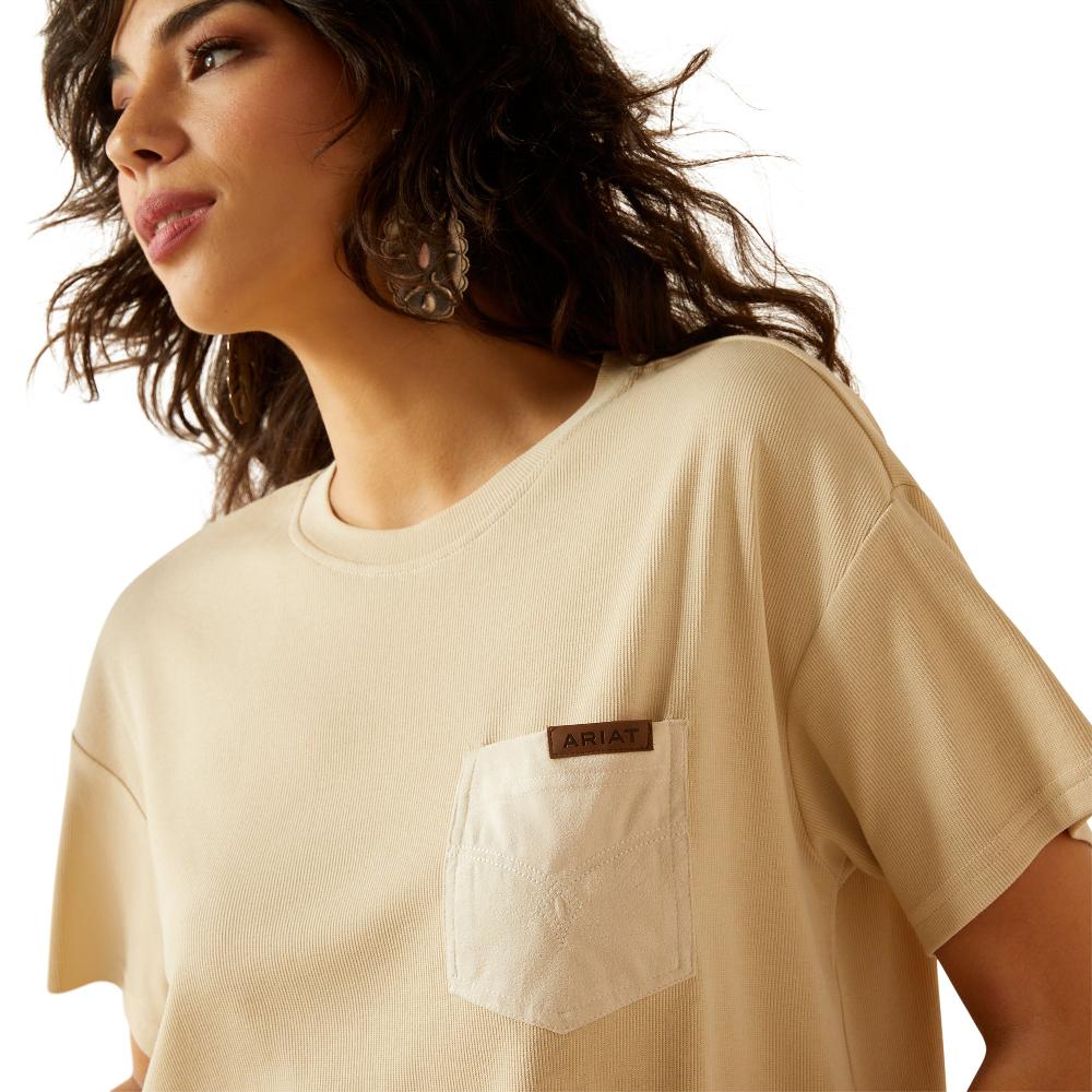 le bos Ariat Oyster Grey Patron Women's Short Sleeve Top 10062915