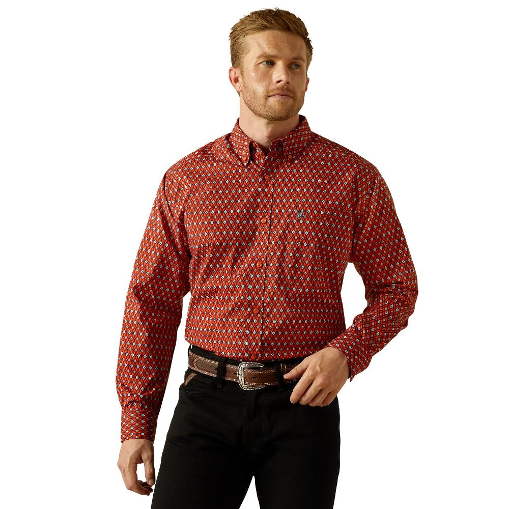 le bos Ariat Red with Print Thadd Men's Classic Fit Button Front 10062187