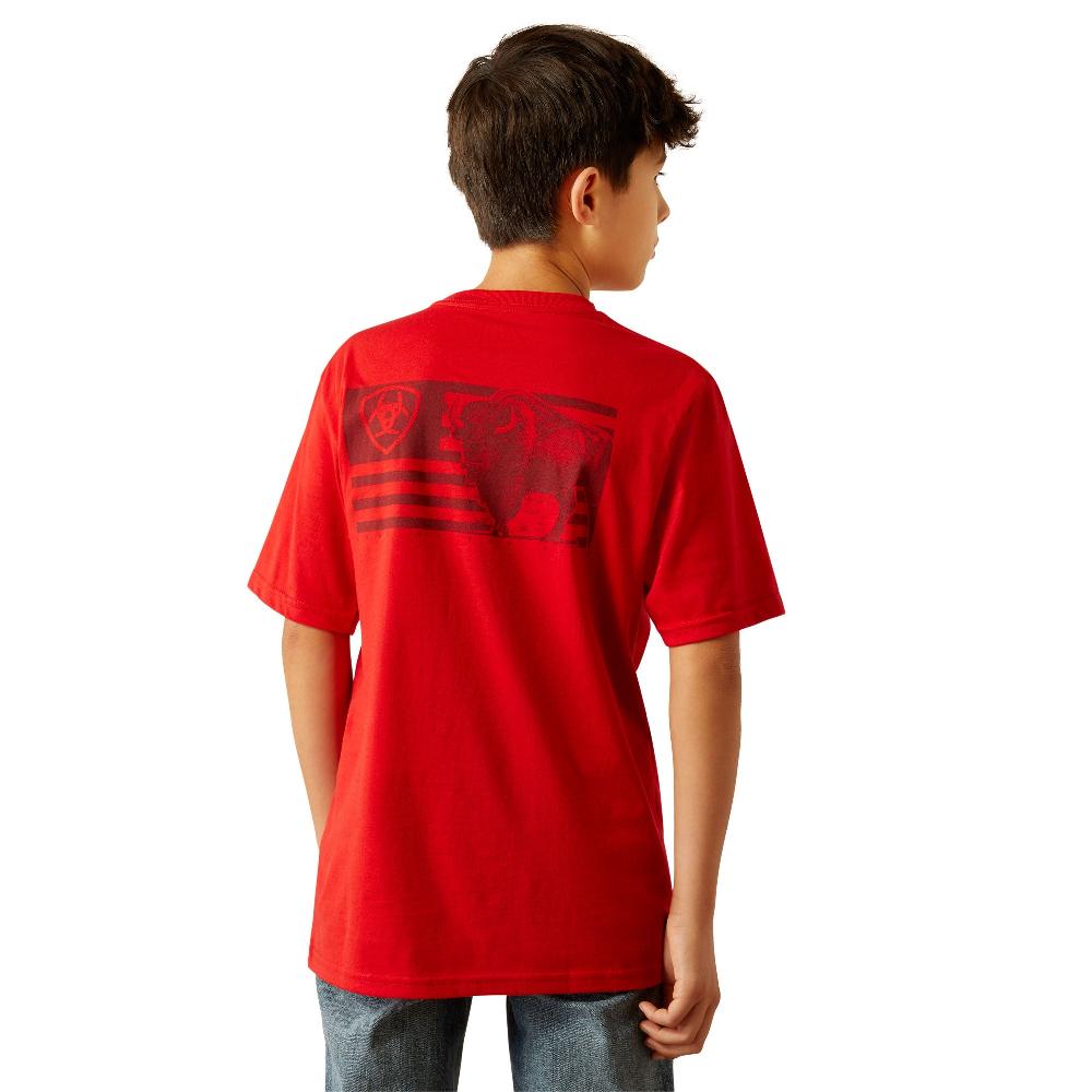 le bos Ariat Redline Edged Buffalo LOF Boys' Flag T-Shirt 10059050
