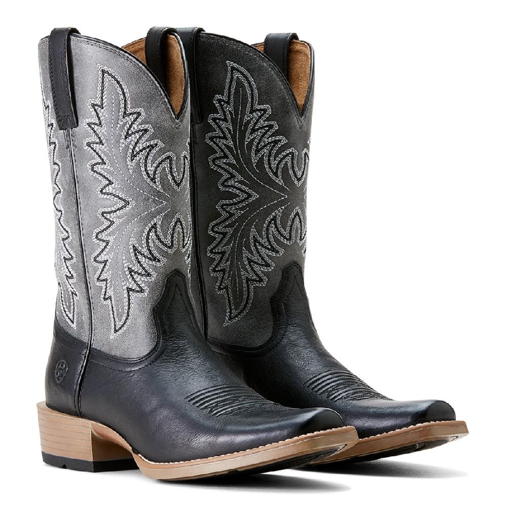 Le Bos Ariat Renegade Black/Titanium Men's 12 Inch Narrow Cutter Toe Renegade Cowboy Boots 10053695
