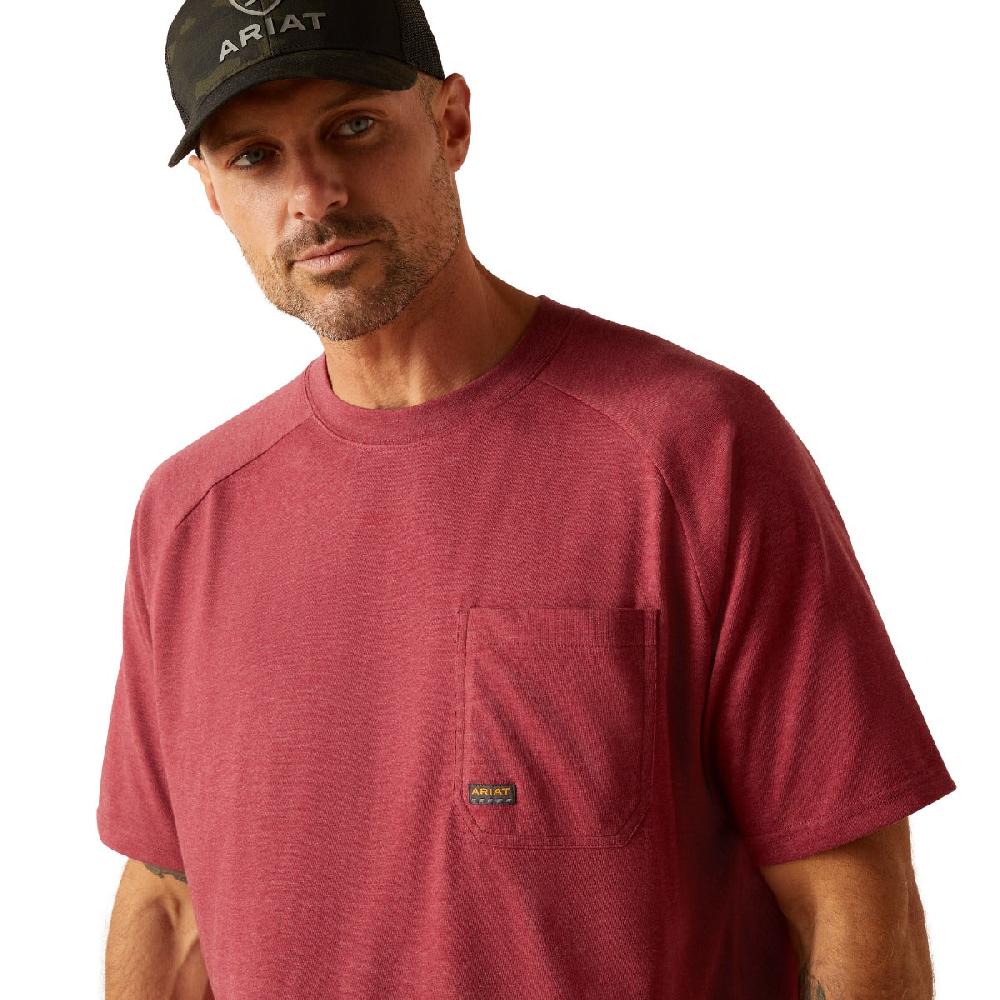 Le Bos Ariat Roan Rouge Heather Rebar Cotton Strong Men's T-Shirt 10048890