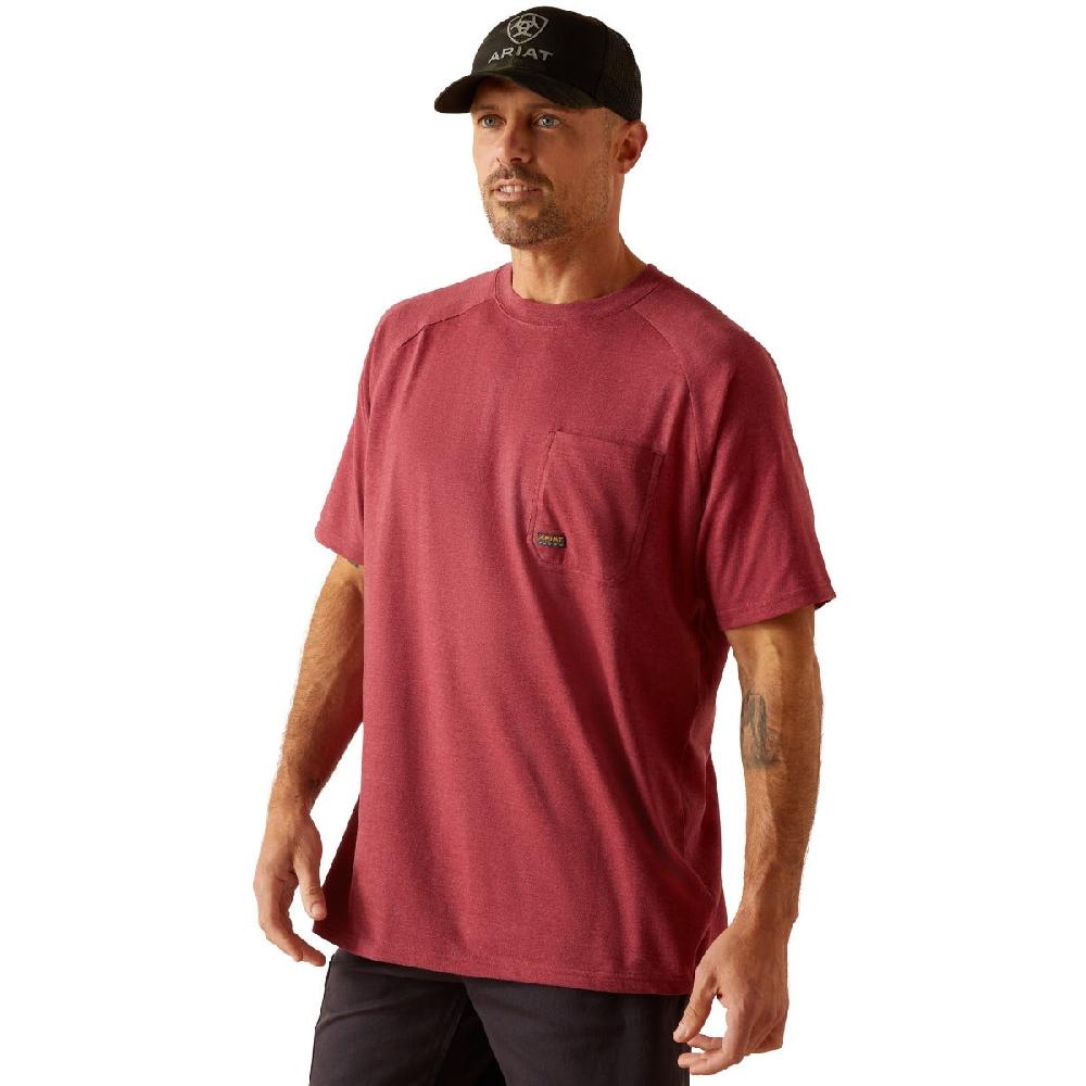 le bos Ariat Roan Rouge Heather Rebar Cotton Strong Men's T-Shirt 10048890