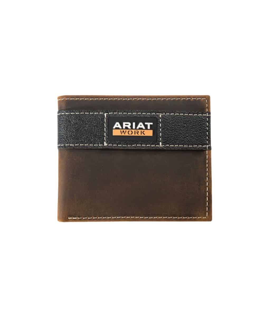 le bos Ariat's Brown Men's Work Bifold Wallet with RFID Blocking Technology A3400202