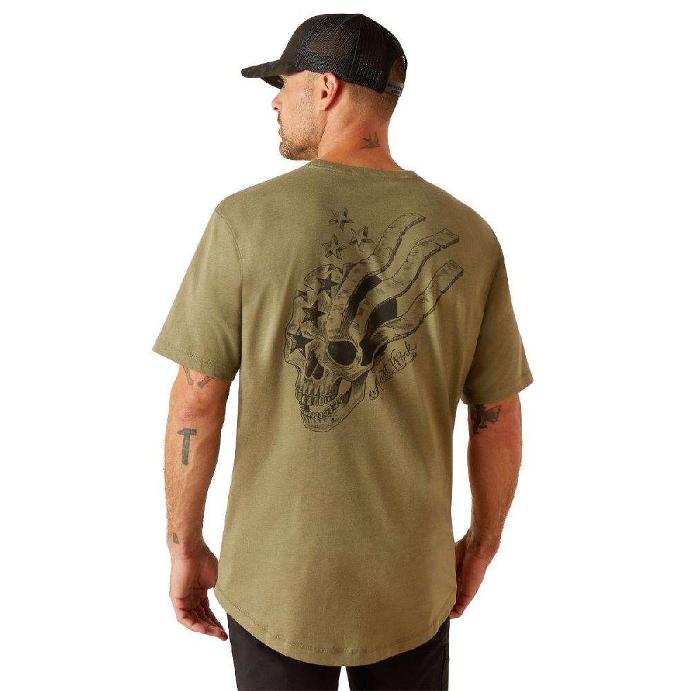 Le Bos Ariat Sage Heather Rebar Workman American Scream Men's Short Sleeve TShirt 10050812