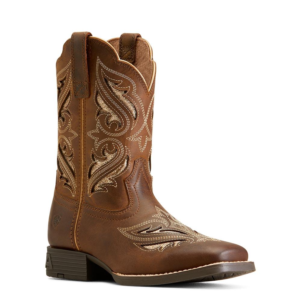 le bos Ariat Sassy Brown Round Up Bliss 8 inch Wide Square Toe Children's Boots 10046884