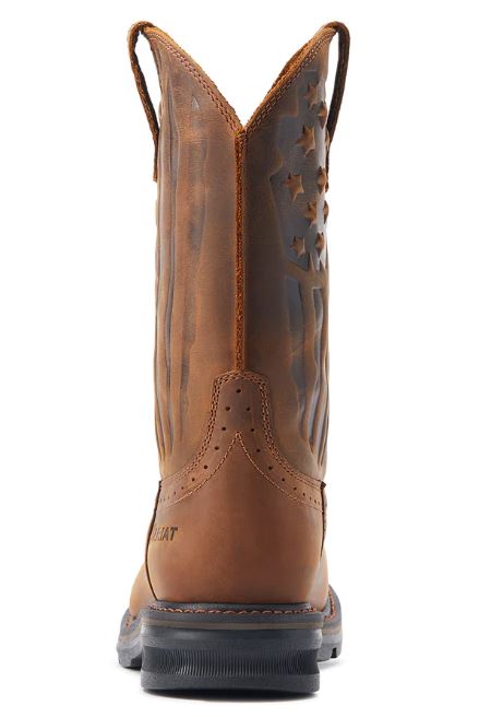 Le Bos Ariat Sierra Shock Shield Patriotic Brown Mens Western Work Boots 10044505