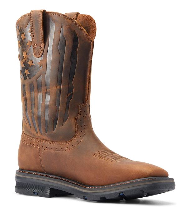 le bos Ariat Sierra Shock Shield Patriotic Brown Mens Western Work Boots 10044505