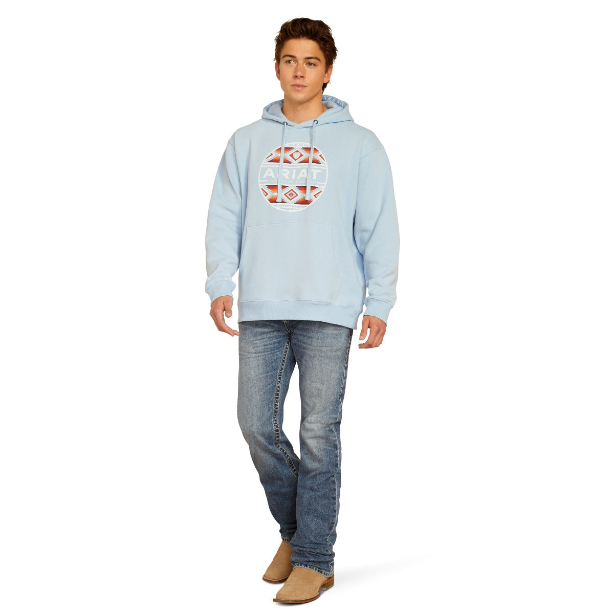 Le Bos Ariat Soft Chambray Canyon Southwest Circle Men's Hoodie 10052448