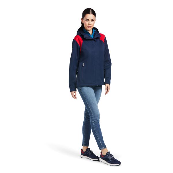 Le Bos Ariat Team Blue Red And White Spectator Waterproof Womens Jacket 10039216