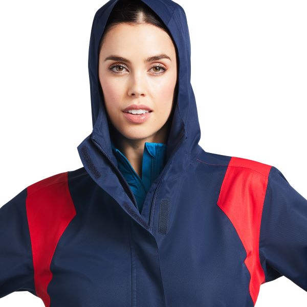 Le Bos Ariat Team Blue Red And White Spectator Waterproof Womens Jacket 10039216