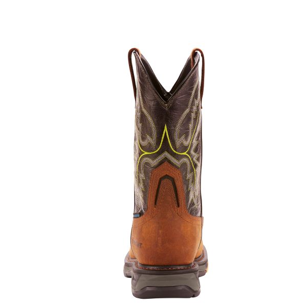 Le Bos Ariat Tumbled Bark WorkHog XT Waterproof Carbon Toe Mens Pull On Work Boots 10024966
