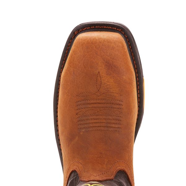 Le Bos Ariat Tumbled Bark WorkHog XT Waterproof Carbon Toe Mens Pull On Work Boots 10024966