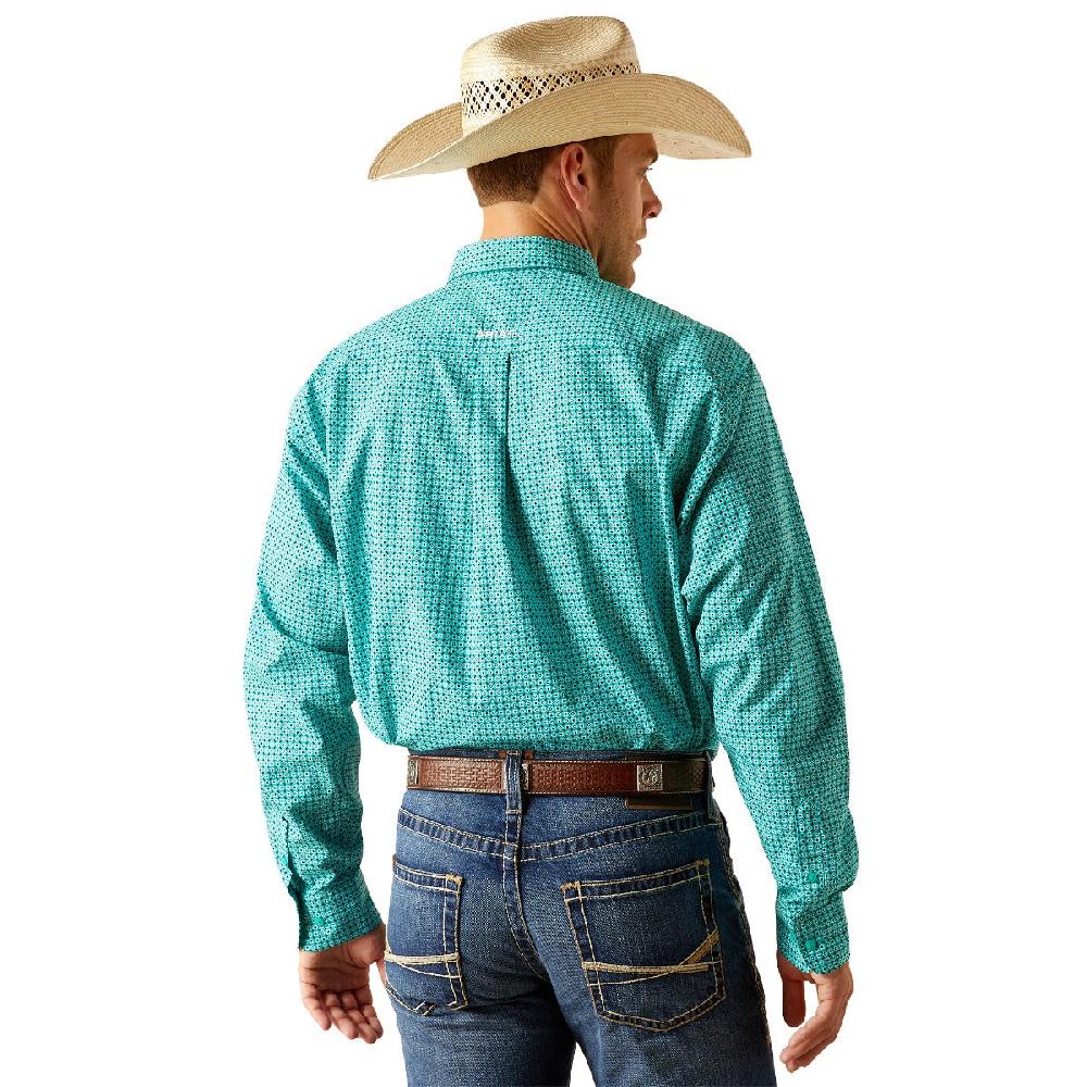 Le Bos Ariat Turquoise MNS Jaylin Men's Classic Fit Collared Longsleeve Button Down Shirt 10051459