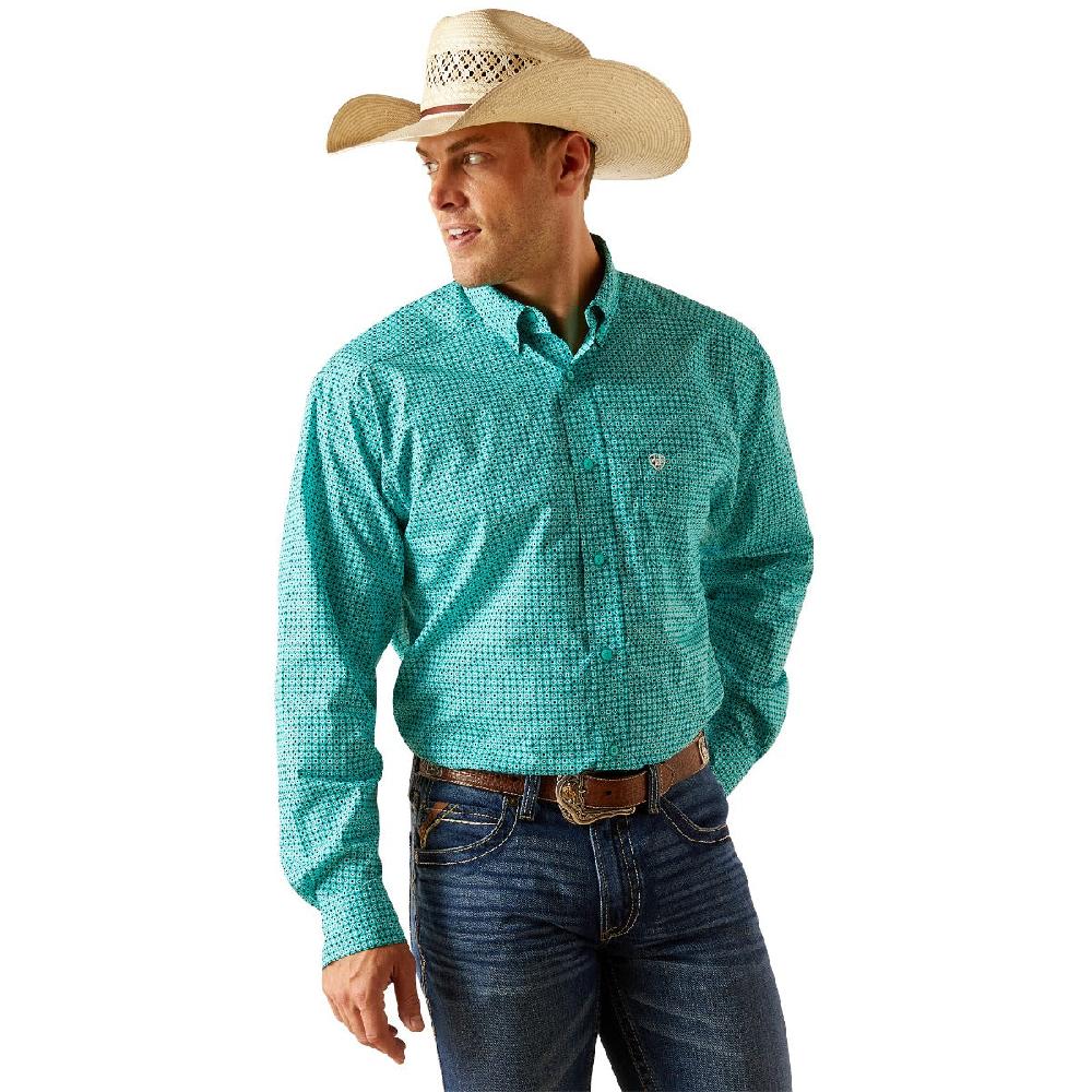 le bos Ariat Turquoise MNS Jaylin Men's Classic Fit Collared Longsleeve Button Down Shirt 10051459