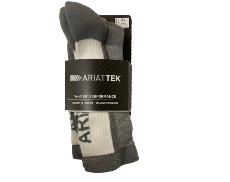 le bos Ariat VentTEK Grey Mid Calf Performance 2 Pair of Socks 2351-050
