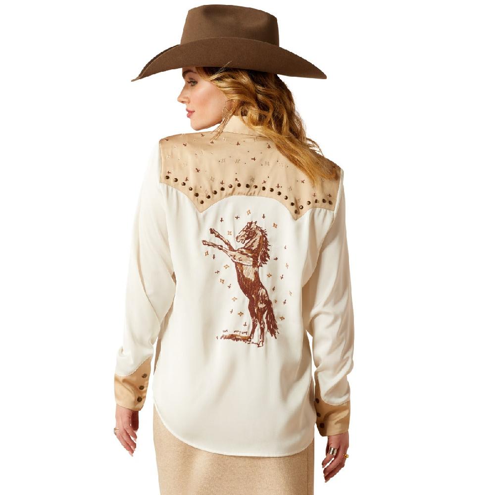 le bos Ariat White Alyssum/Summer Sand Wildhorse Women's Shirt 10053974