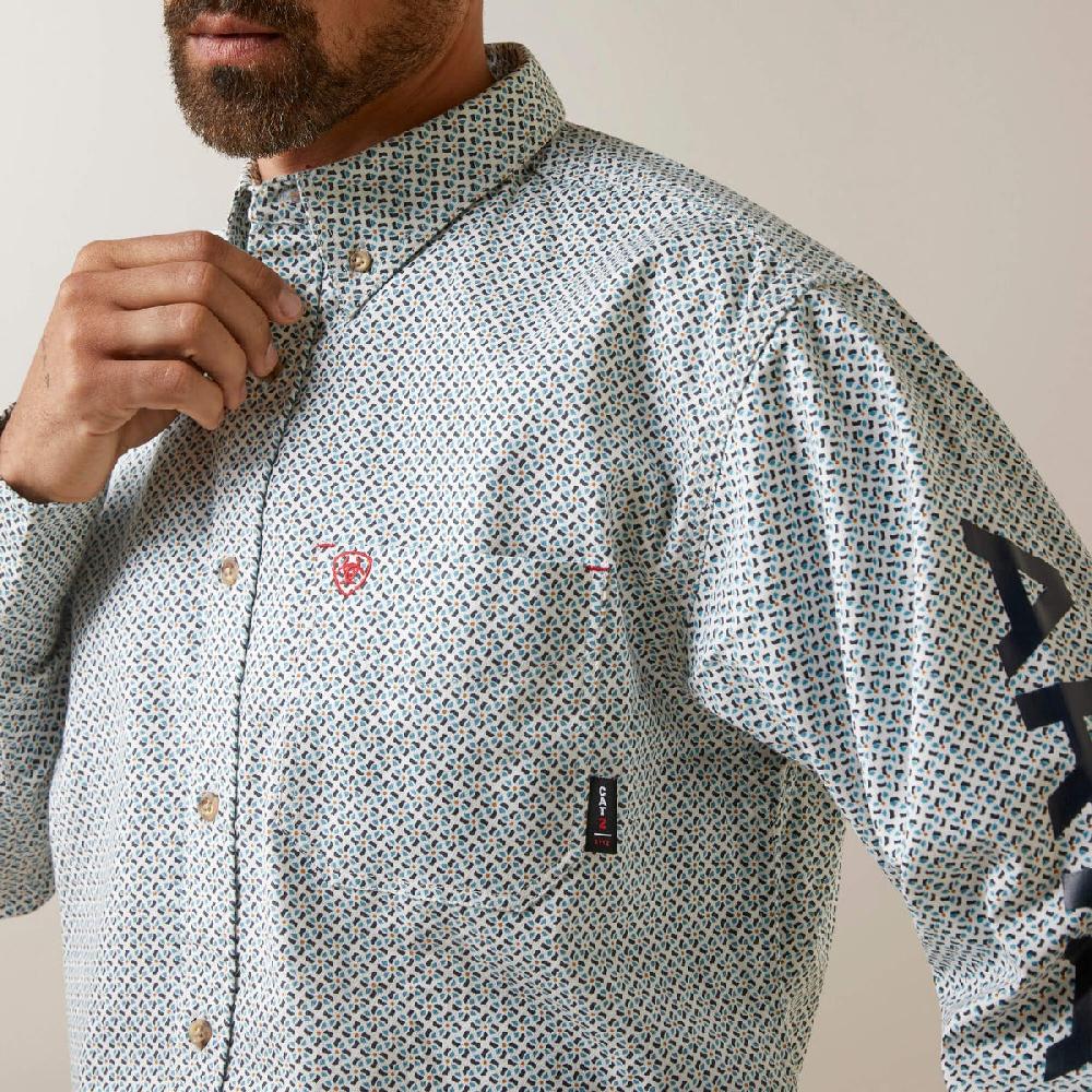 Le Bos Ariat White FR Hoss Logo DuraStretch Men's Work Shirt 10046545