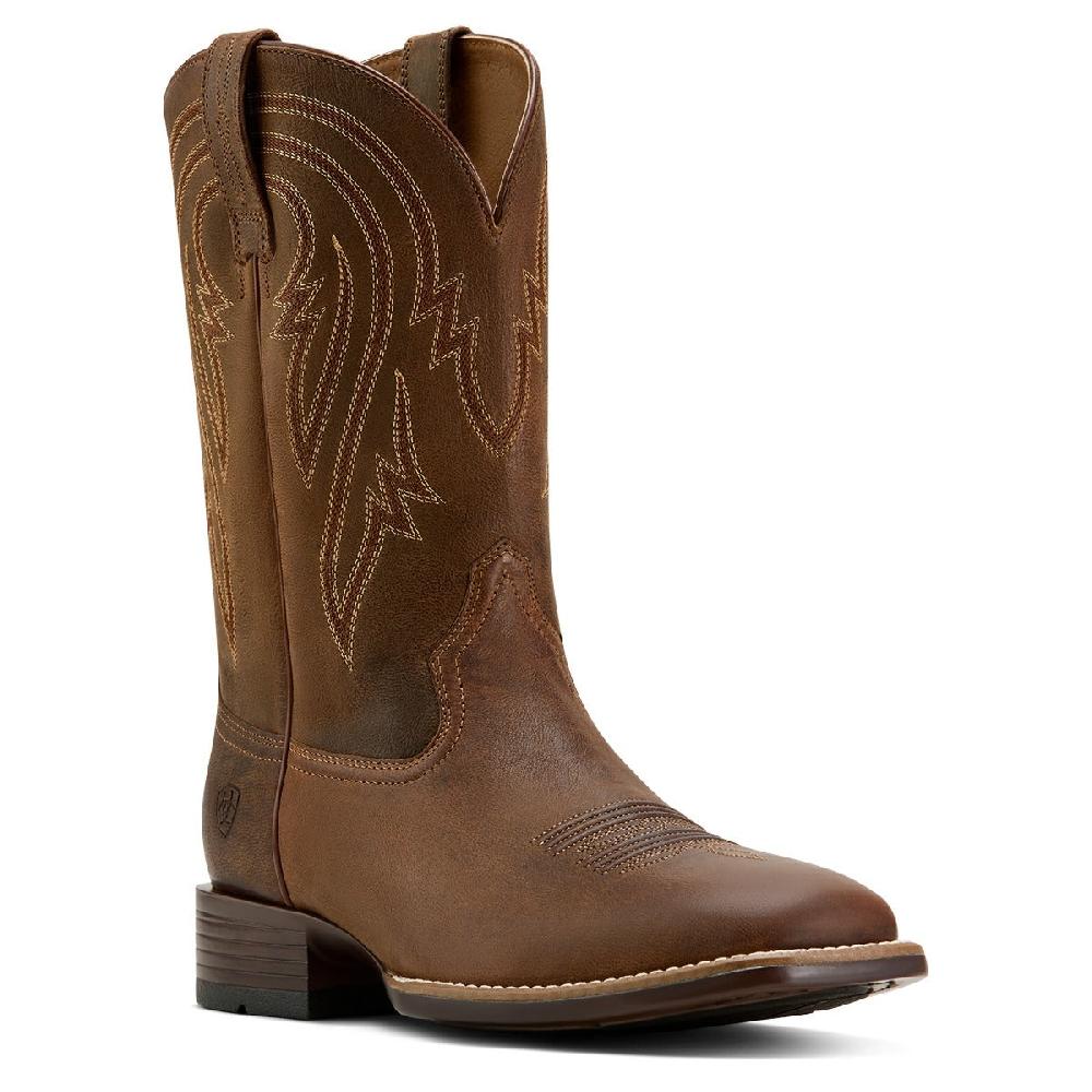 le bos Ariat Woody Tan Men's Plano Wide Square Toe Cowboy Boots 10061196