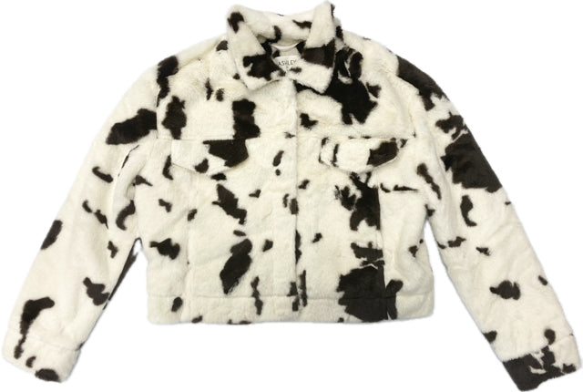 le bos Ashley by 26 International Brown/White (Offwhite) Cowprint Women's Trucker Jacket V11560-BRNWHT