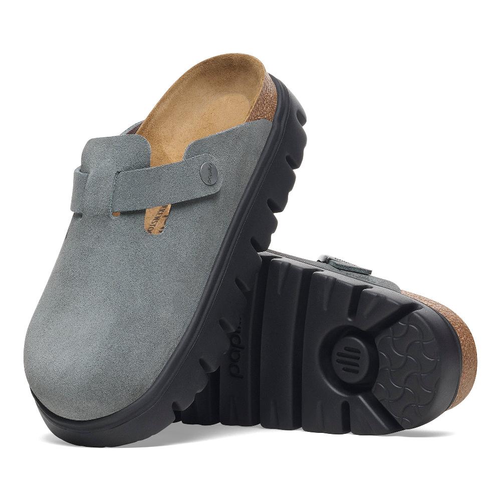 le bos Birkenstock Basalt Gray/Black Boston Chunky Women's Shoes N1029142