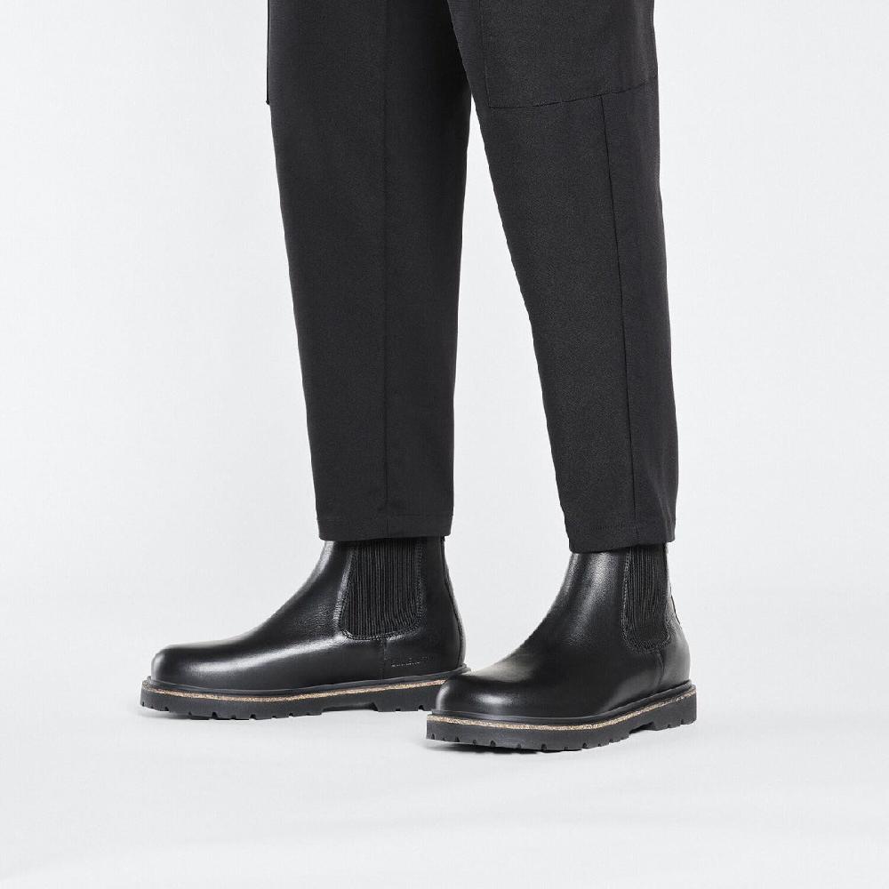 Le Bos Birkenstock Black Highwood Slip On Men's Leather Shoes R1025764