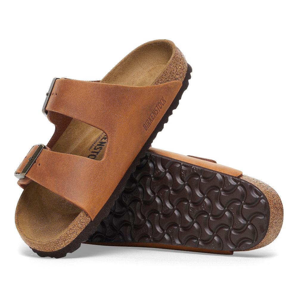 le bos Birkenstock Cognac Arizona Oiled Leather Women's Sandals N1028401