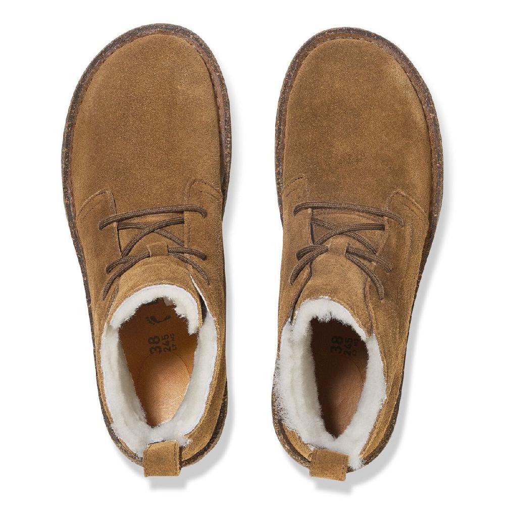 Le Bos Birkenstock Dark Tea Suede Leather Uppsala Mid Shearling Women's Shoes R1028086