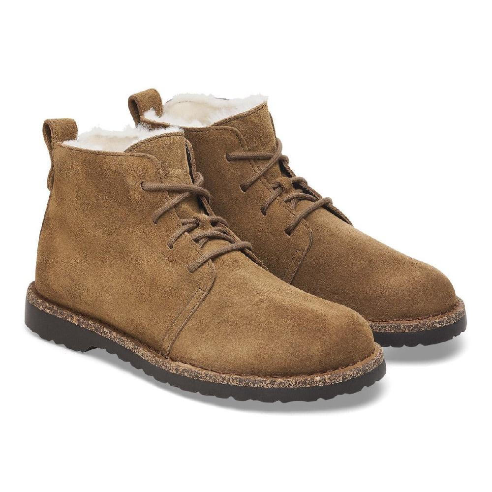 Le Bos Birkenstock Dark Tea Suede Leather Uppsala Mid Shearling Women's Shoes R1028086
